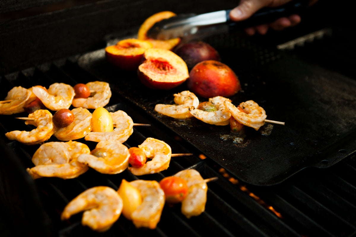 Grilled Buffalo Shrimp & Peach Skewers – Yep! Shake